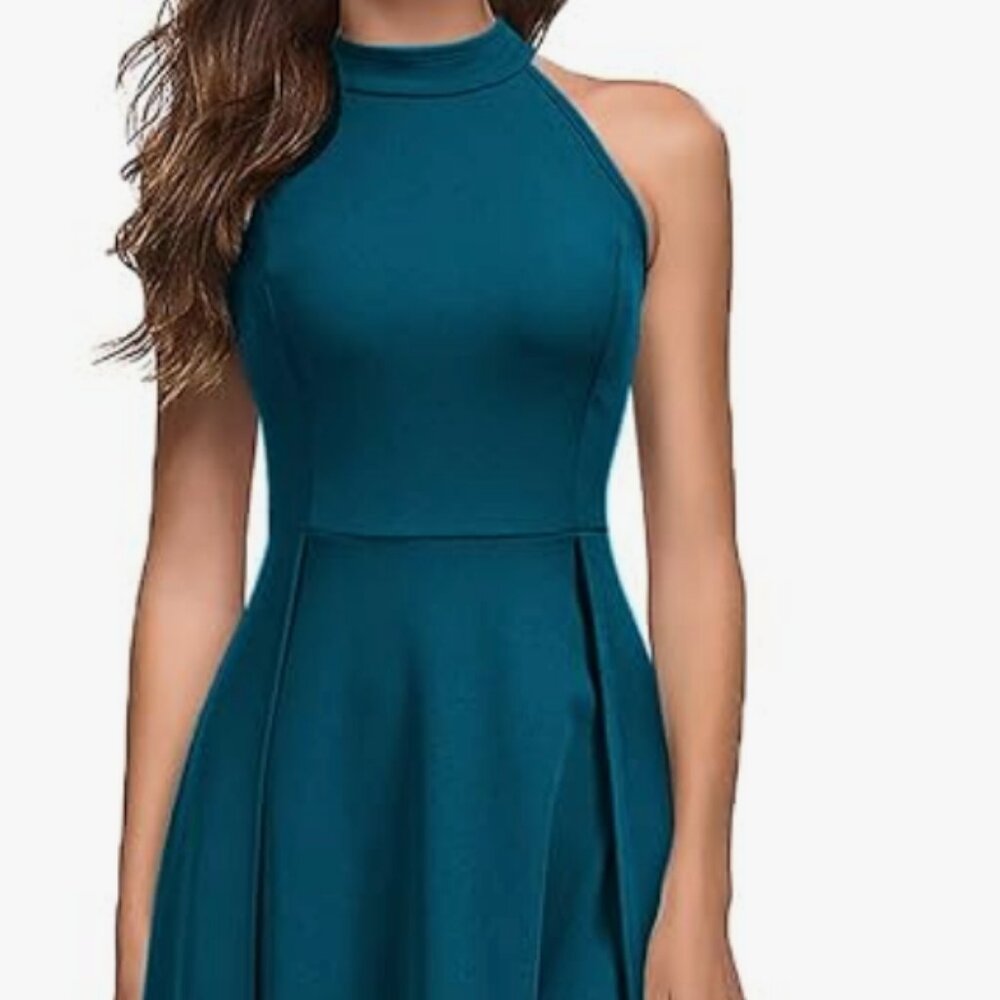 MUSHARE Halter Neck Sexy 2 side Split Maxi Long Formal Dress Medium